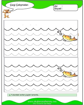 okul öncesi çizgi çalışma sayfaları